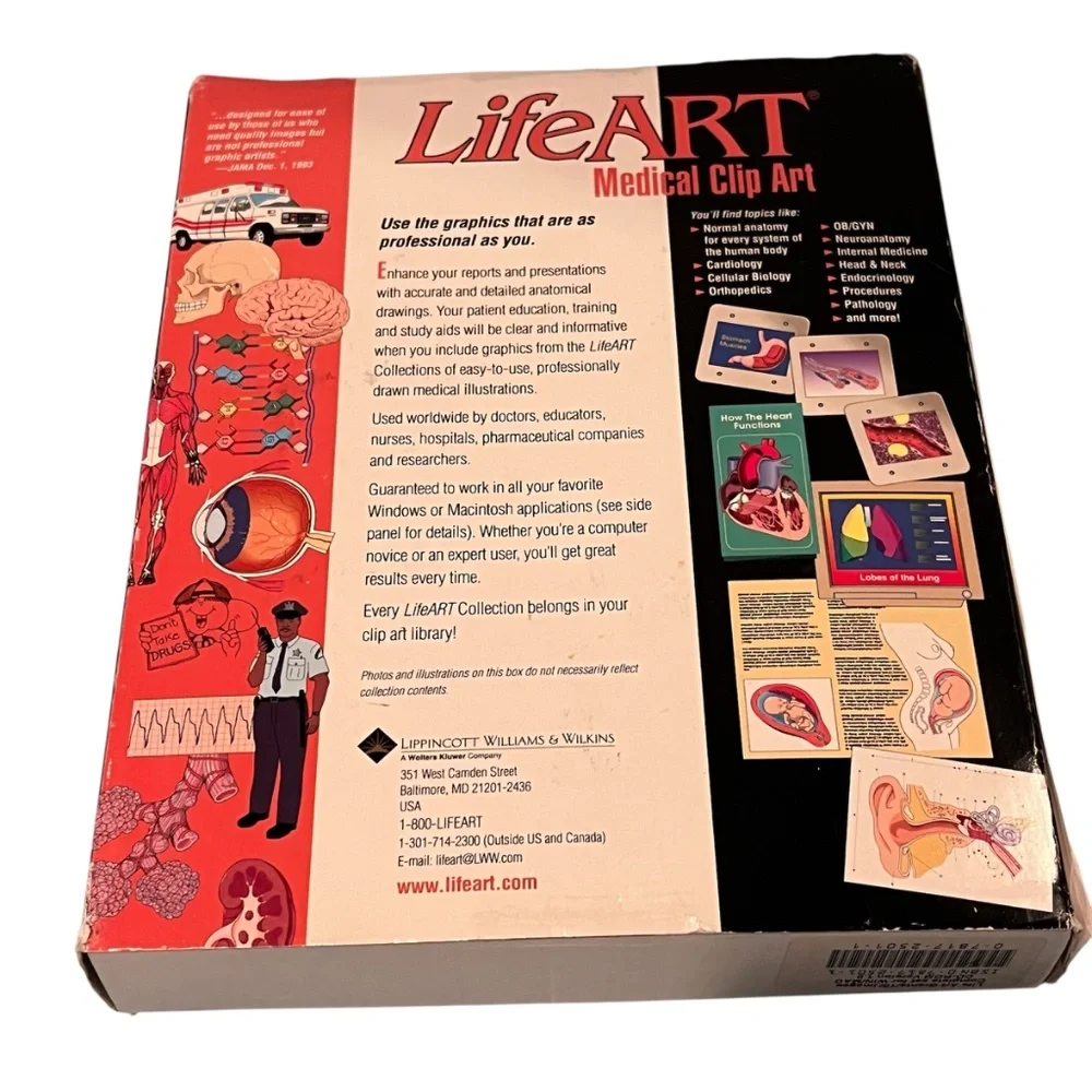 Vintage LifeART Medical Nursing Clip Art CD-ROM Complete Set Sealed Disc